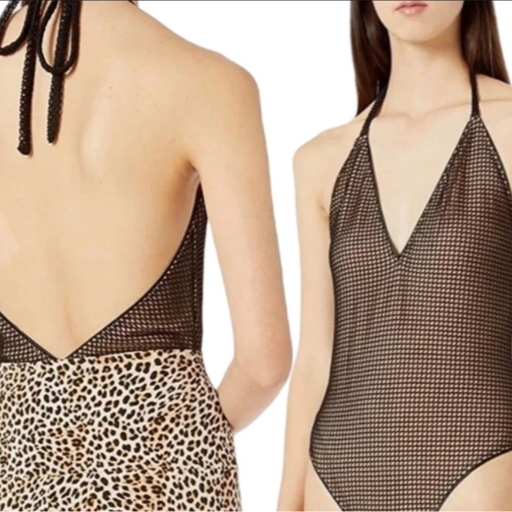 Dress the Population Cosmopolitan X Brigette Black Fishnet Bodysuit (S) (BNWT)